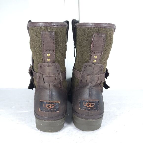 UGG Women's Simmens US8,5? Brown Leather Lined LaceUp Waterproof Wintet Boots - Picture 10 of 16